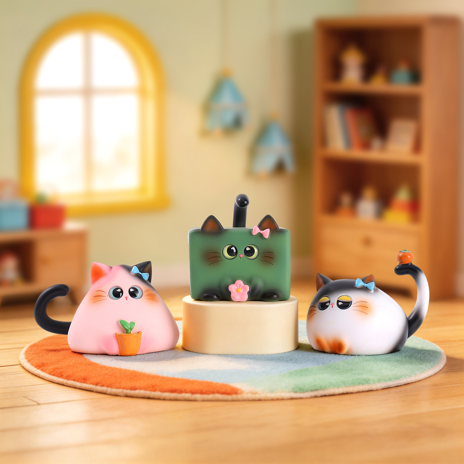 Blind Box Cat Figurine Resin C - Home Security Box ulasan dan harga